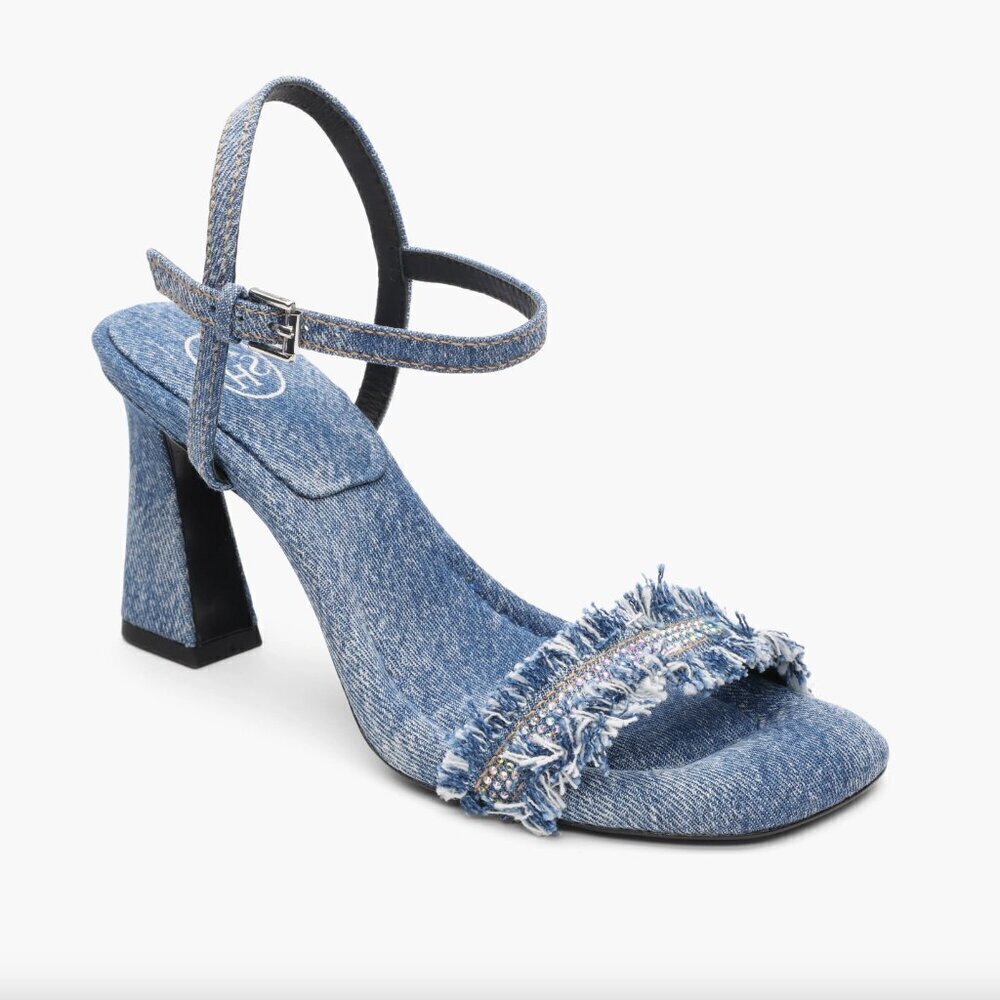 Ash Lover Ankle‎ Strap Sandals Heels 39 Denim Studded